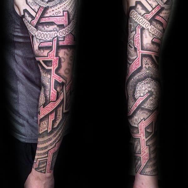 TattooSzelest tattoo szelest dotwork space diver scuba solarsystem  matrix binary code psychodelic  Tatuagens