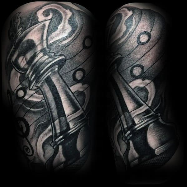 Manly Guys King Chess Piece Half Sleeve Tattoo