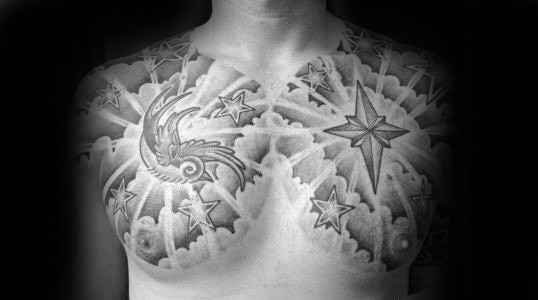 Sunray Wings Clouds Tattoo by UndergroundTattoos on DeviantArt