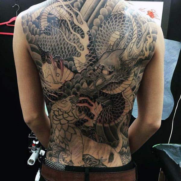 traditional japanese dragon back tattoo