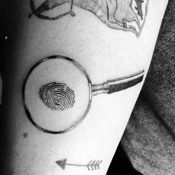 Manly Magnifying Glass Tattoos For Males