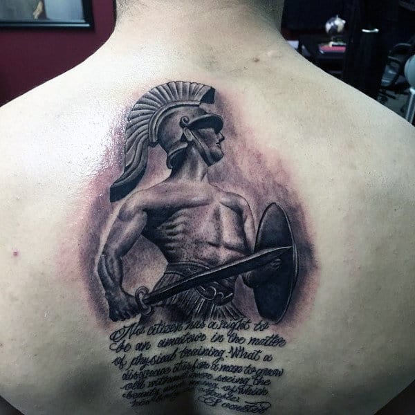 Manly Mens Sword Tattoo On Back