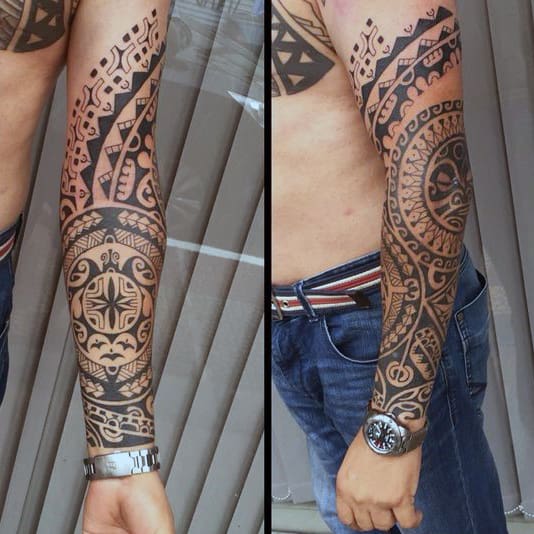 Tribal unterarm tattoo mann 30 Handgelenk