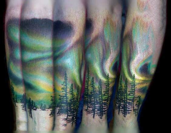 50 Northern Lights Tattoo Designs For Men - Aurora Borealis Ideas