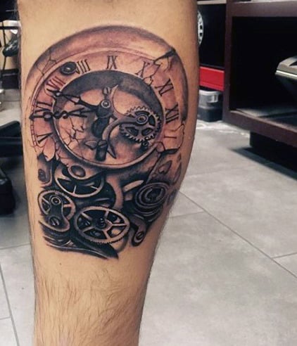Manly Old Clock Tattoos For Guys