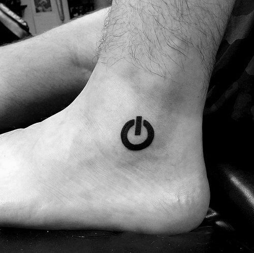 Manly Power Symbol Small Ankle Tattoo Design Ideas For Men