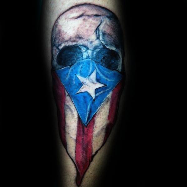 Manly Puerto Rican Flag Tattoos For Males