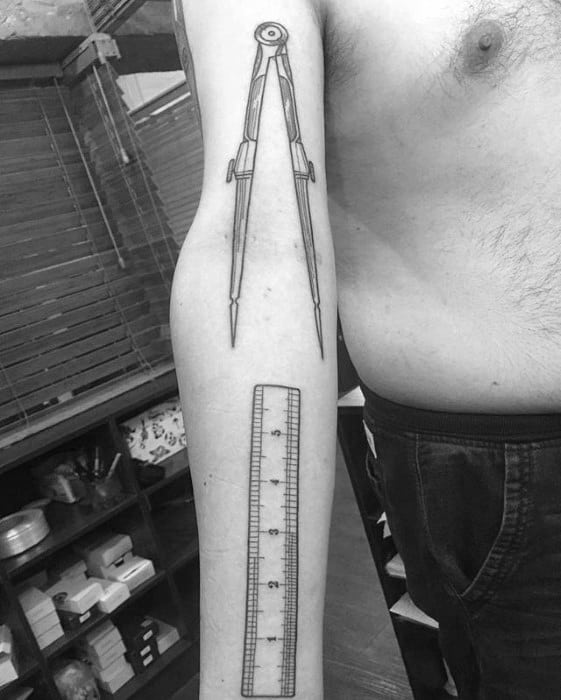 Manly Ruler Forearm Tattoo Design Ideas For Men