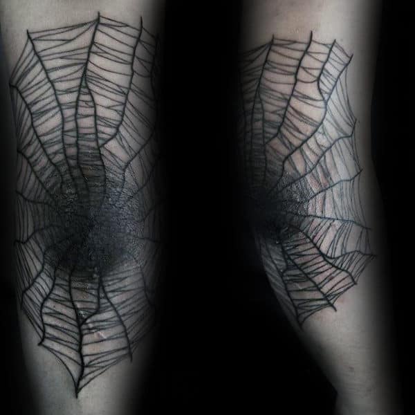 Manly Spider Web Male Tatoto Design Ideas On Outer Elbow