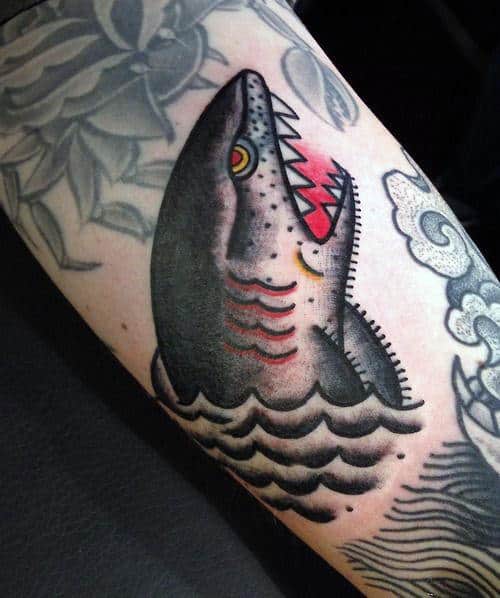 Manly Tattoo Of Shark