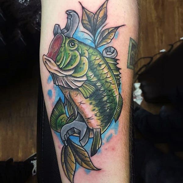 Manly Tools And Bass Fishing Tattoo Inspiration