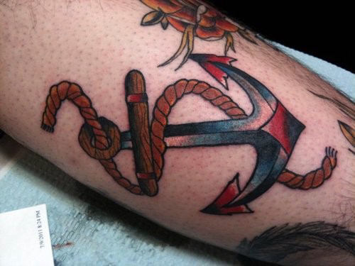 Manly Traditional Anchor Arm Tattoo Inspiration For Guys