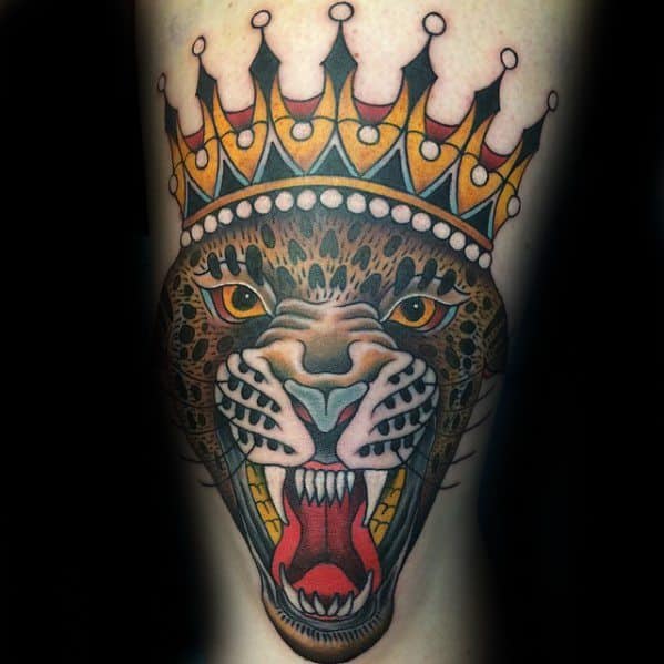 Manly Traditional Crown Tattoo Design Ideas For Men