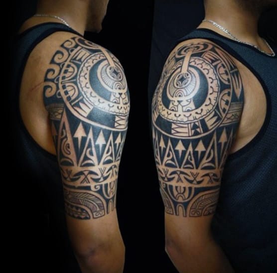 Manly Tribal Guys Tattoo Half Sleeve Designs