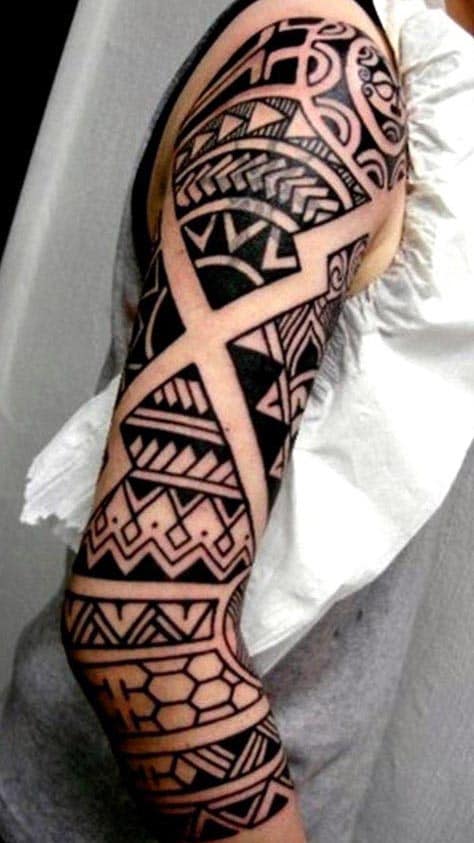 Manly Tribal Tattoos For Men's Arm