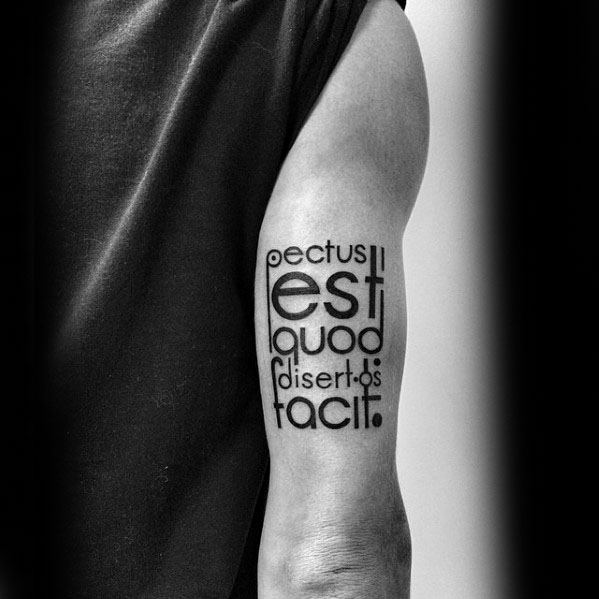 Manly Typography Tattoo Design Ideas For Men Back Of Arm