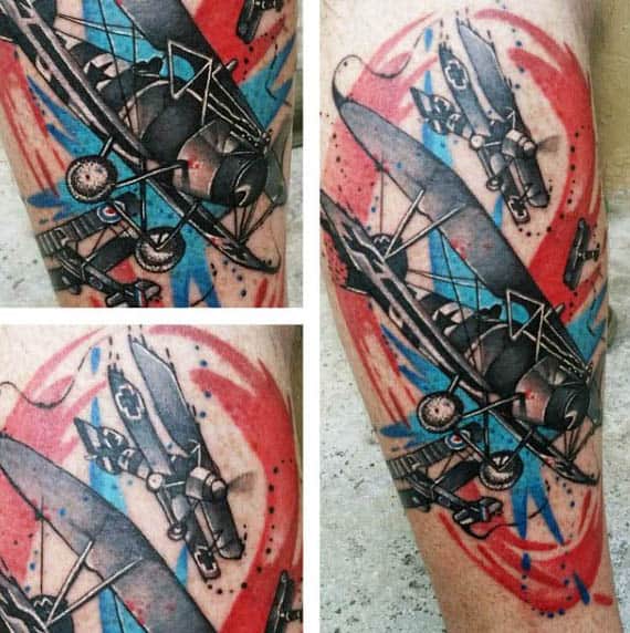 Manly War Plane Tattoos For Men