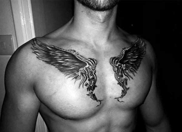Top 39 Wing Chest Tattoo Ideas - [2021 Inspiration Guide]