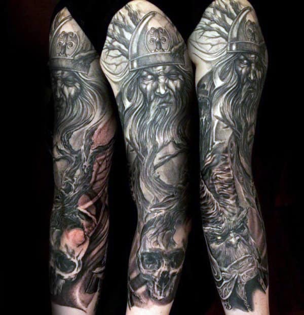 Many Guys Odin Tattoo Designs Full Sleeve