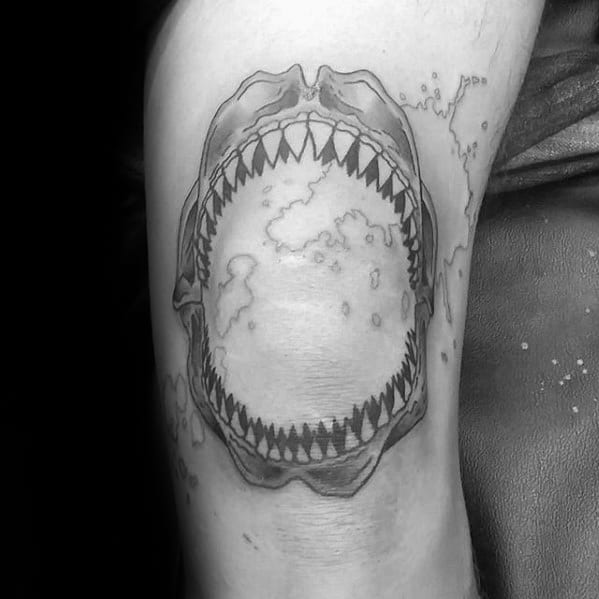shark jaw  Tooth tattoo Elbow tattoos Tattoos