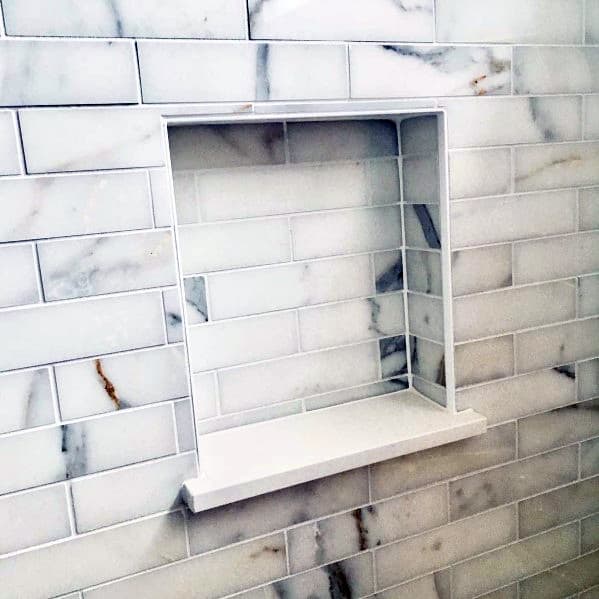 Marble Subway Tile Ideas For Shower Niches
