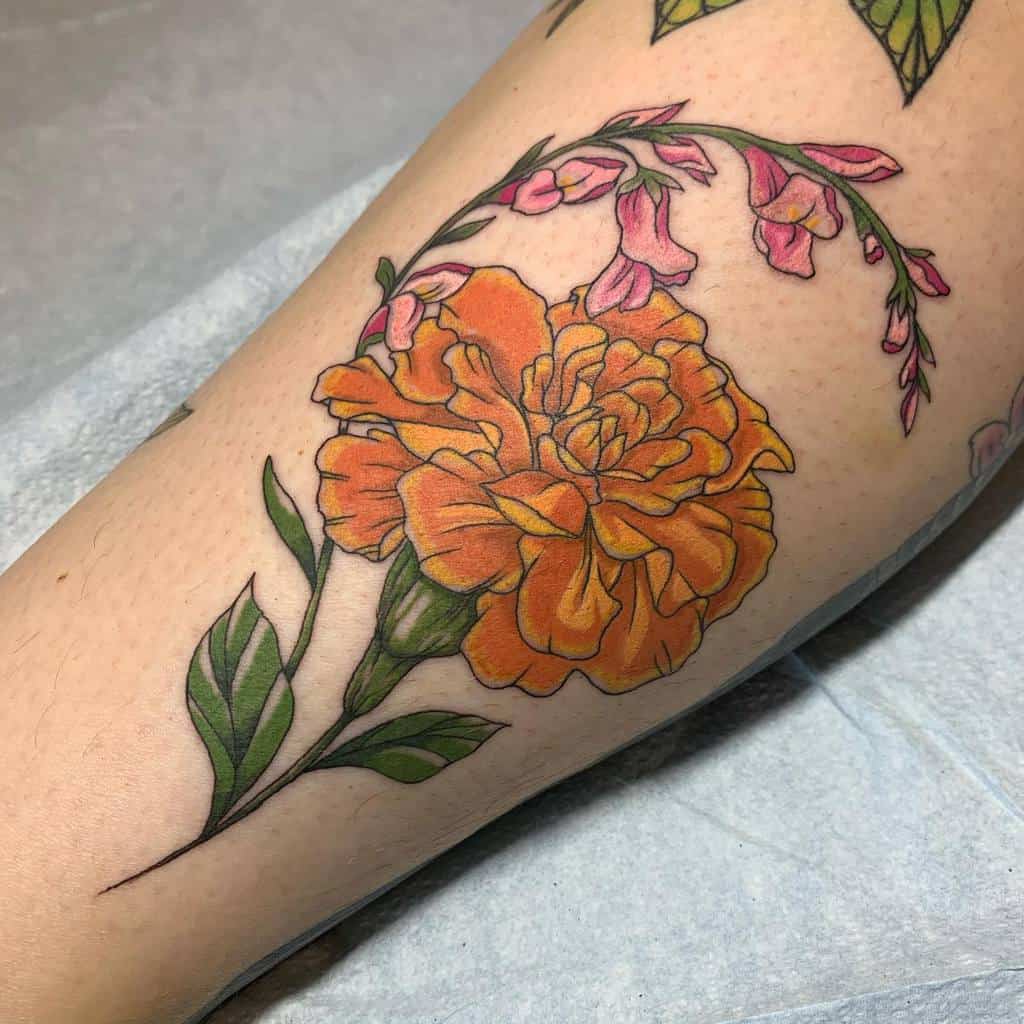 Discover more than 82 marigold flower tattoo drawing latest in.eteachers