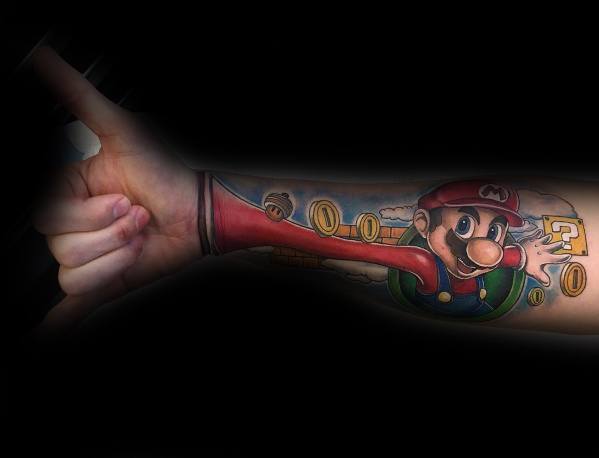 30 Rad Tattoos Inspired By Nintendo  Knuckle tattoos Nintendo tattoo  Super mario tattoo