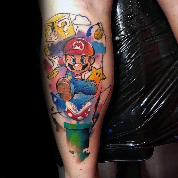 Mario Tattoo Inspiration For Men.