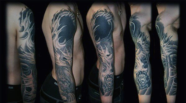 Masculien Guys Full Arm Tattoo Cover Up Sleeve