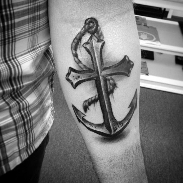 masculine-3d-anchor-cross-realistic-mens-inner-forearm-tattoo