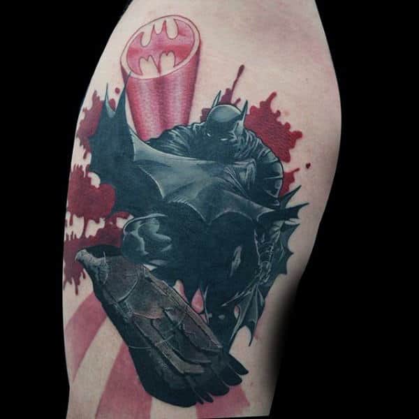 Masculine Abstract Batman Upper Arm Guys Tattoos