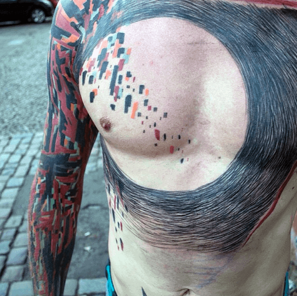 Masculine Abstract Tattoos For Men Circle Lines