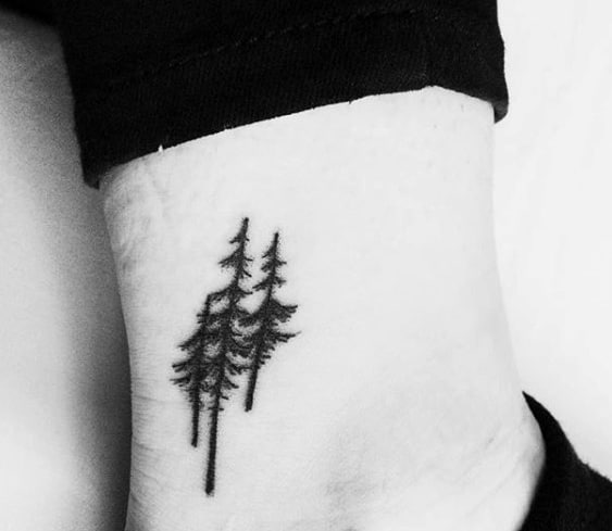 Masculine Ankle Trees Tattoos For Men
