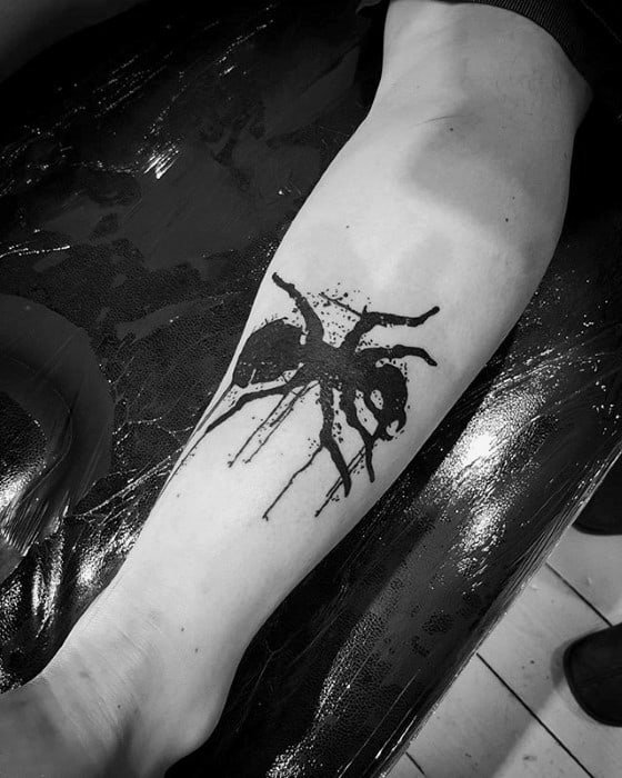 Masculine Ant Tattoos For Men On Inner Forearm