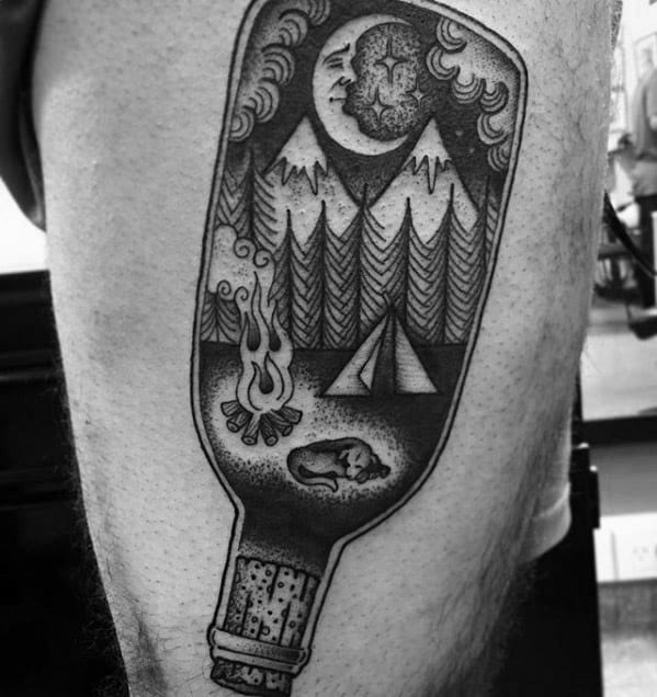 60 Amazing Camping Tattoos For Men 2023 Inspiration Guide 