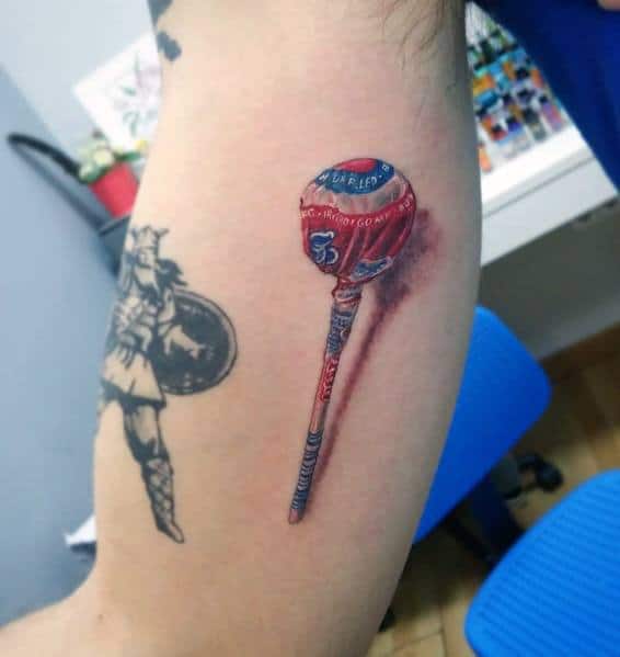 Masculine Candy Tattoos For Men Realistic Lollipop