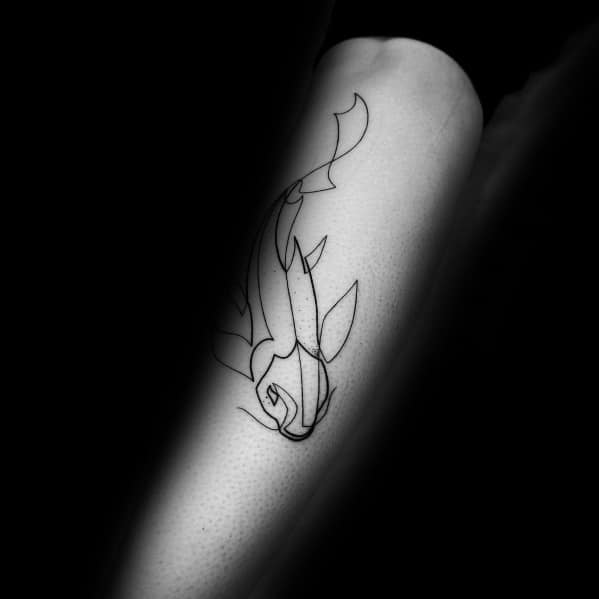 Masculine Continuous Line Tattoos For Men