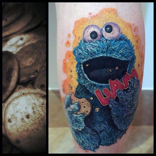 30 Cookie Monster Tattoo Designs For Men - Muppet Ink Ideas