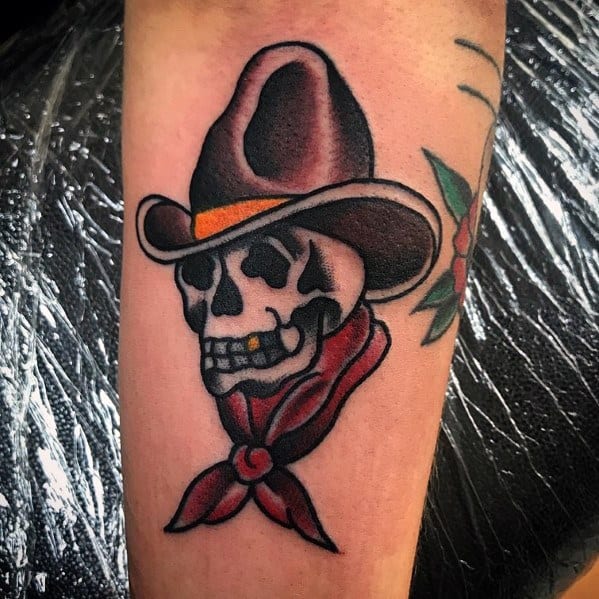 Masculine Cowboy Hat Tattoos For Men