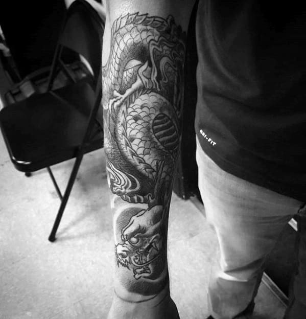 Masculine Dragon Forearm Tattoos For Guys