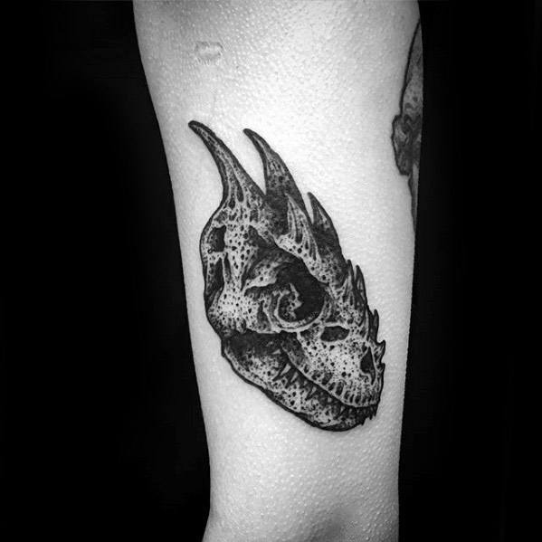 Masculine Dragon Skull Tattoos For Men