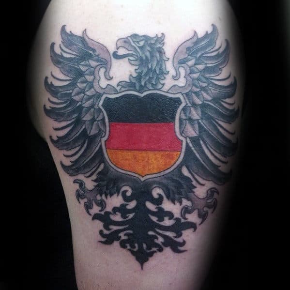 Masculine German Eagle Guys Arm Tattoo Ideas