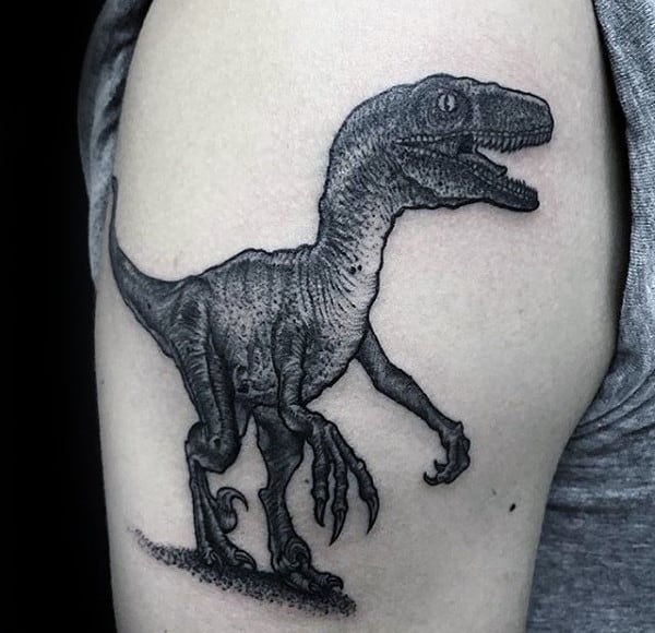 Floral Dinosaur Tattoo