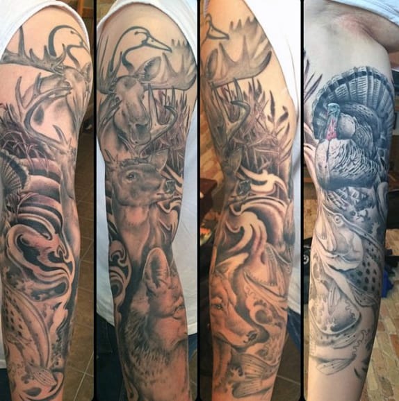 Masculine Hunting And Fishing Tattoo Ideas