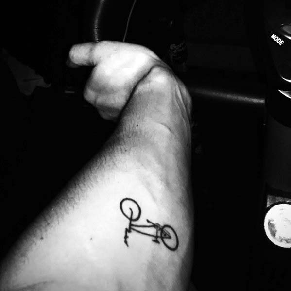 Masculine Inner Forearm Bicycle Male Bmx Tattoo Design Ideas