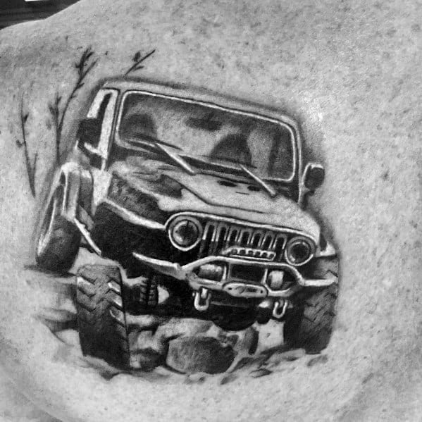 Masculine Jeep Tattoos For Men