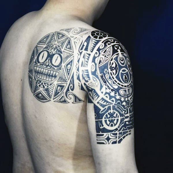 Masculine Male Shoulder Tribal Tattoo Ideas