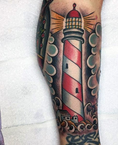 Masculine Mens Lighthouse Tattoo Styles