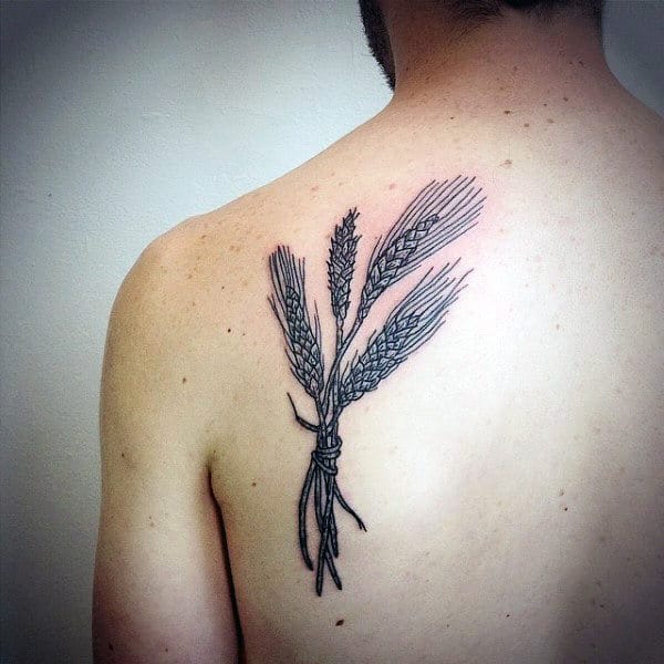 Masculine Mens Wheat Back Tattoo Designs