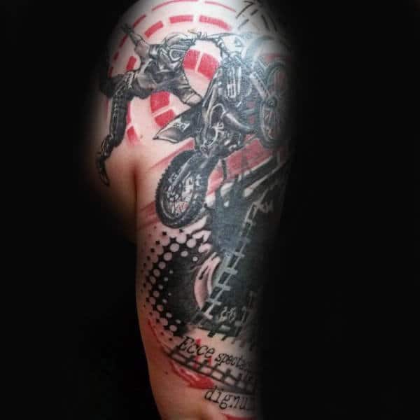 Masculine Motocross Abstract Guys Arm Tattoos